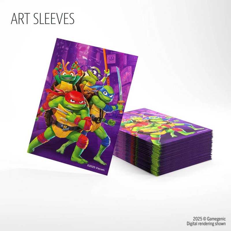 UniVersus Teenage Mutant Ninja Turtles Gamegenic Premium Art Sleeves for Trading Cards, 100 Sleeves, 64 × 90 mm