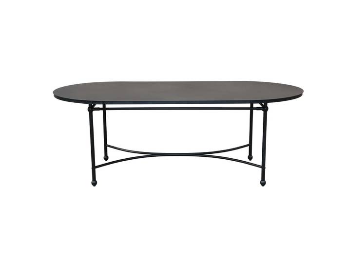 Outdoor-Esstisch aus Metall für 8 Personen, schwarz L210cm