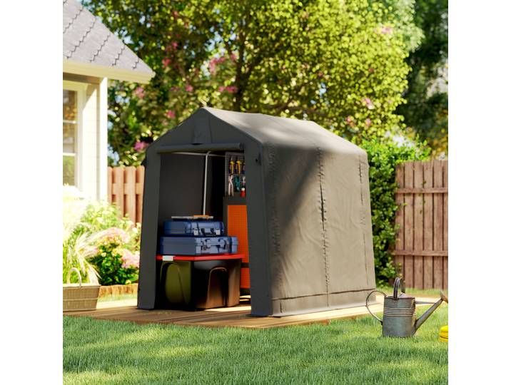 Outsunny Tente-Garage 2,3x1,9m Gris Foncé Imperméable avec Porte
