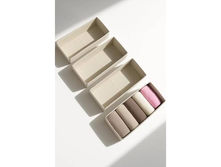 Home Storage\, Lot de 4 Boîtes de Rangement pour IKEA PAX\, 25x 51x 11 cm\, Beige\, Compatible avec Dressing 100 x 58 cm