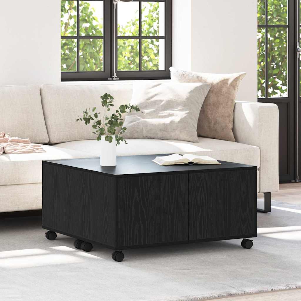 vidaXL Table basse Chêne noir 75 x 75 x 38 cm Bois d'ingénierie