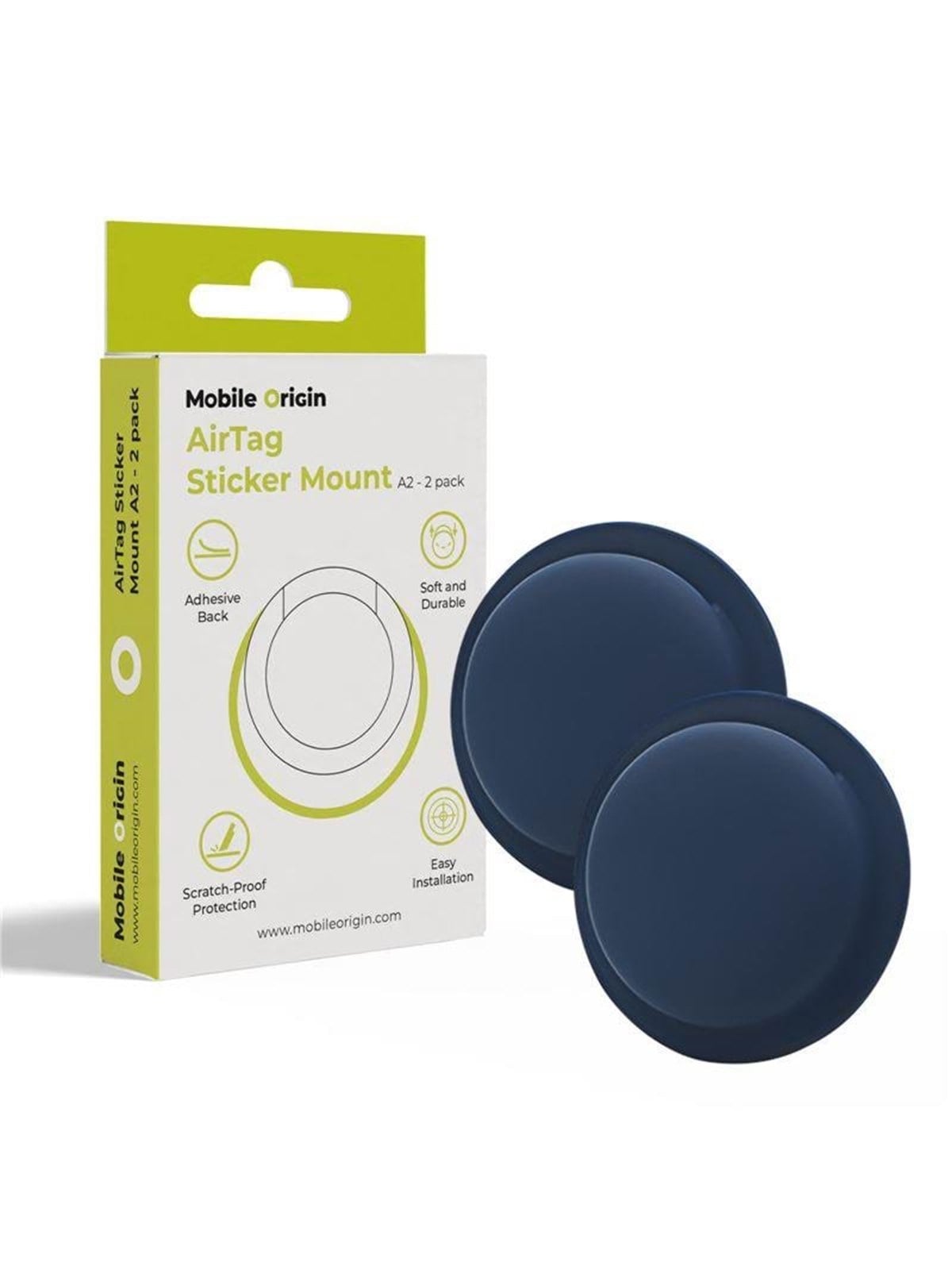 Mobile Origin Airtag Sticker Mount A2 - 2 pack - blue
