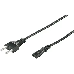 Euro Netzkabel Eurostecker  IEC60320-C7 Doppelbuchse schwarz - Länge: 0,50 m