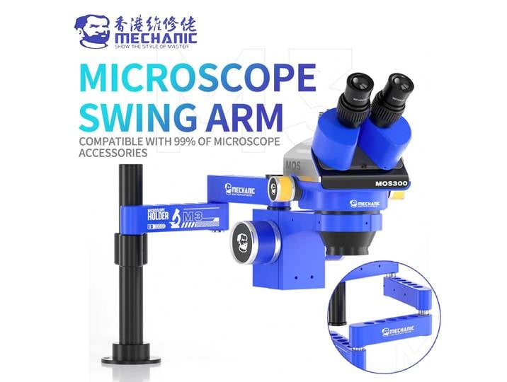 MÉCANIQUE M3 360 ° Bras oscillant réglable pour Microscope, Rotation étendue pour l'entretien du Microscope, outil de support pivotant