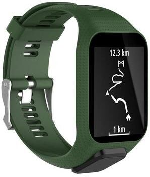 Everyday Crate TomTom Runner 2 Band Soft Silicone Watch Strap Sport Replacement For Runner 2 And Runner 3 army Green