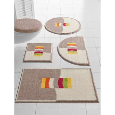 Badematte GRUND Gr. 2, weiß (beige, sanftes weiß), rechteckig (90cm x 50cm ) WC-Vorleger rechteckig, Badematten, Badematte