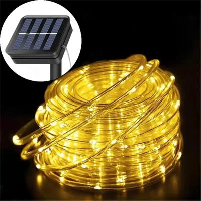 Inspired Finds Solar LED Tube String Lights Waterproof Outdoor Garden Party Decor warm 100leds
