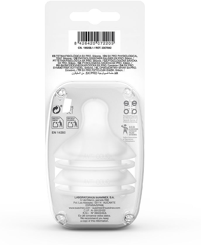 Suavinex Tetina fisiologica flujo silicona M 2 u