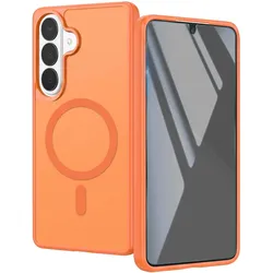 Avizar MagSafe-Schutzhülle für das Galaxy S26 mit 2 Gehärtetem Glas und 2 Kameraschutzfolien (Samsung Galaxy S26), Smartphone Hülle, Orange