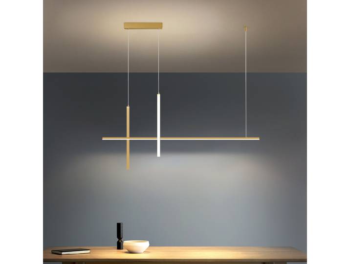 Suspension Design Lustre Moderne Minimaliste Led Lustre Dimmable Noir pour Table Salle À Manger Cuisine Bar Lampe Suspendue Éclairage
