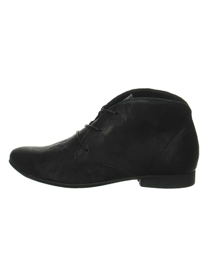 Think! Leder-Schnürschuhe "Guad" in Schwarz - 39,5