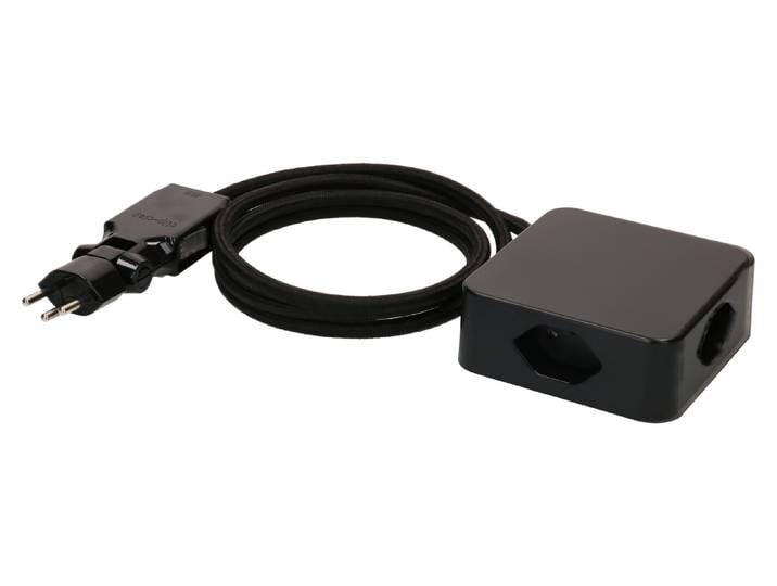 Max Hauri Steckdosenleiste Cube 4x Typ 13 schwarz / schwarz 2m clip-clap