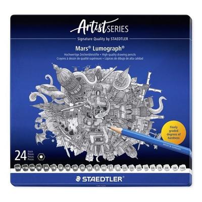 STAEDTLER Mars Schreib- und Zeichbedarf Mars Lumograph 100 Zeichenbleistift, 24er Set