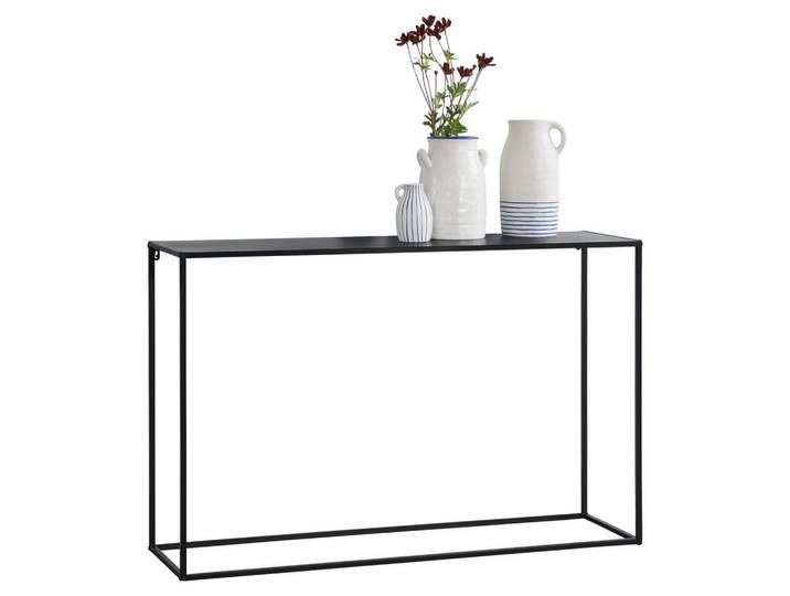 [en.casa] Konsolentisch Turia, Schwarz, Metall, 115x74x32 cm, Wohnzimmer, Wohnzimmertische, Konsolentische