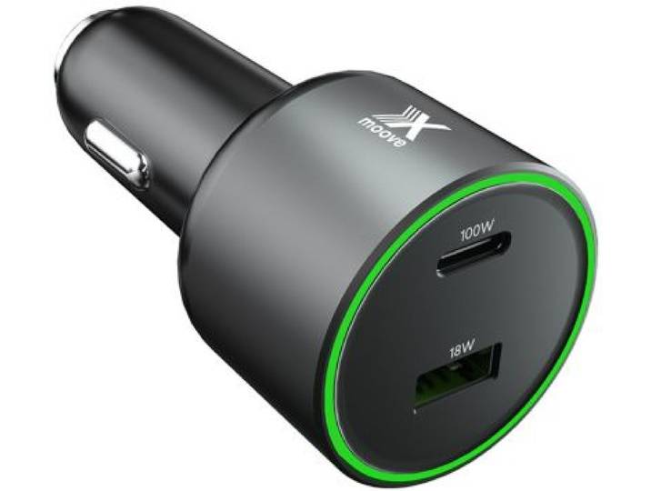 Xmoove - Chargeur Allume-Cigare 100w Usb-A Et Usb-C