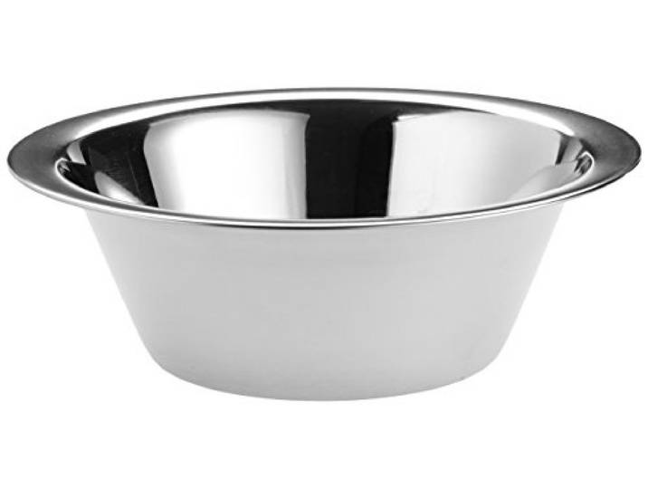 Krüger Edelstahlschüssel 24 cm (1,4 L) mit Schüttrand Aus Edelstahl Mit Schüttrand & schwerer Qualitätsausführung Für Rühren & Vermengen Für Salate, Teige & Desserts
