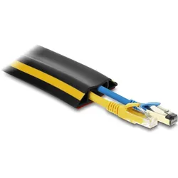Delock, Kabelschutz + Kabelführung, Flexibler Kabelkanal PVC 50x14mm, 5m schwarz/gelb, selbstklebend (Kabelkanal, 500 cm)