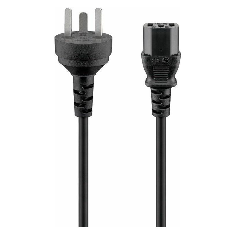 Goobay Kaltgerätekabel Dänemark Typ K, 2 m, Schwarz (2 m) (93618)