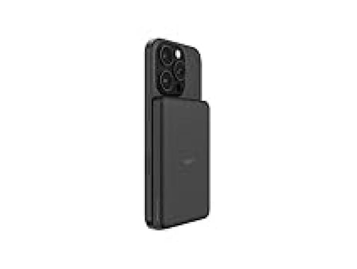 Belkin BoostCharge Slim Batterie Externe Magnétique 5K avec USB-C - Noir Chargeur Portable Sans Fil 5K, Anneau Magnétique Et Port USB-C, Chargeur Préchargé, Léger, Câble Inclus, Design Portable