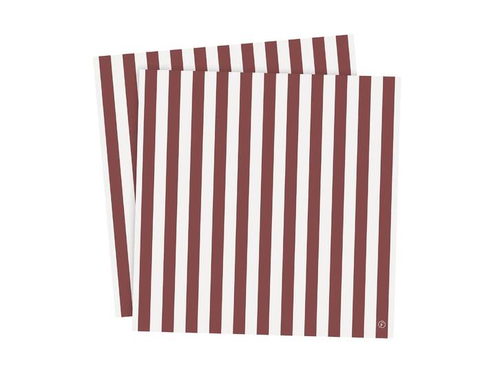 ERNST Serviette Ernst rayée 33x33 cm lot de 20 Rouge-blanc