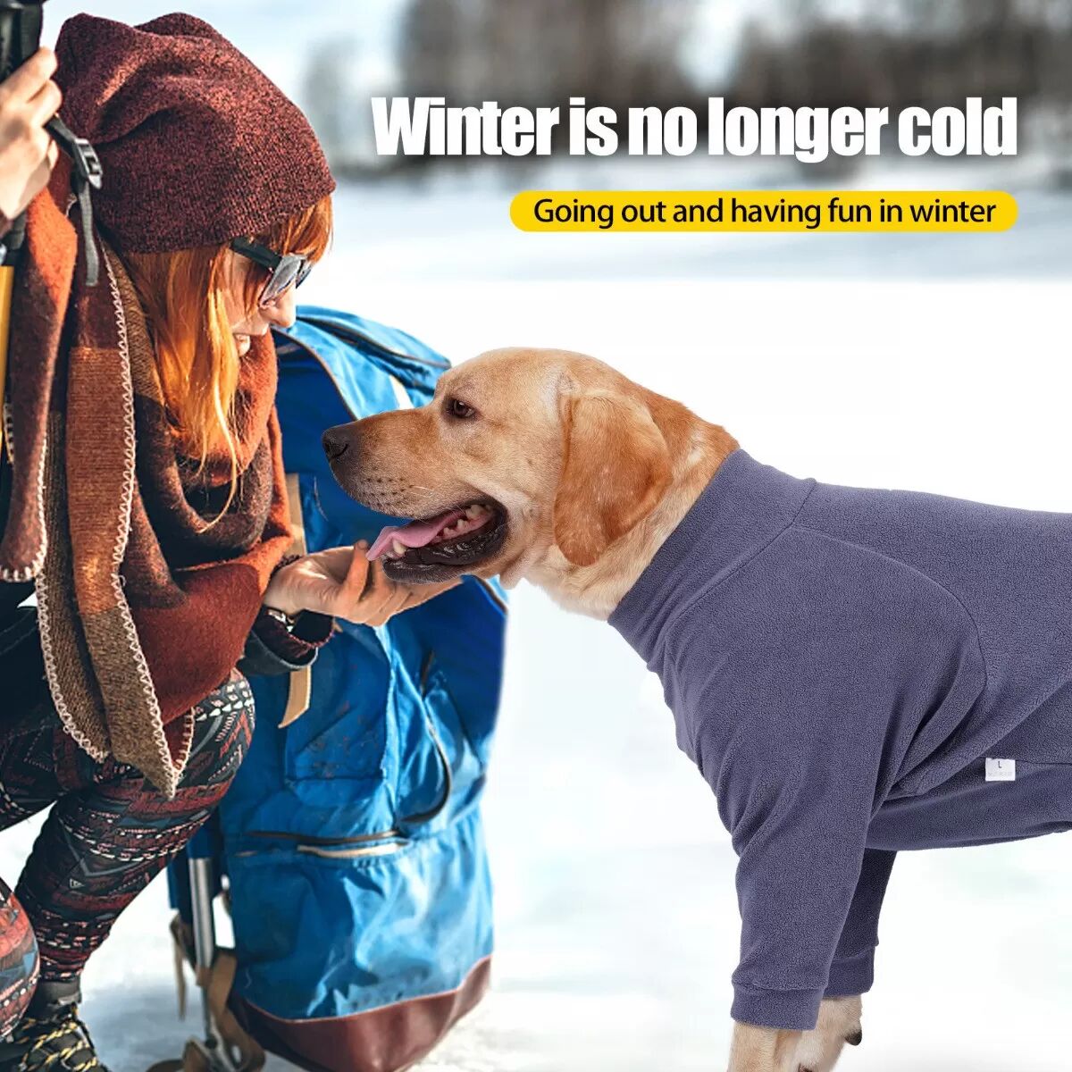 INF Pyjama Polaire Chien Hiver - Combinaison Chaleureuse Quatre Pattes pour Races Moyennes à Grandes M