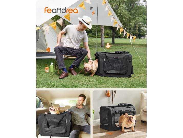 Feandrea Hundebox faltbar, Transportbox Hund, S, Hundetasche, Oxford-Gewebe