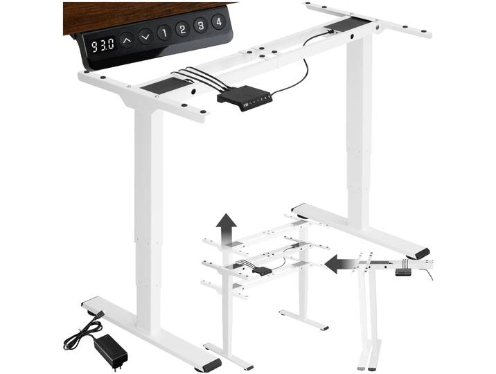 Tischgestell Twain höhenverstellbar 110-168x60x60-125cm - weiss