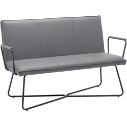 Sitzbank Bosco Grau Lederlook Gepolstert