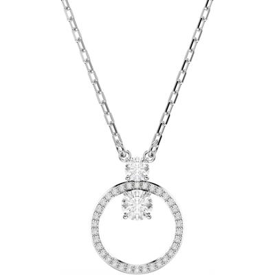 Kette mit Anhänger SWAROVSKI "Schmuck Geschenk Halskette Constella Pavé", silber (metallfarben, kristallweiß), Halsketten, Damen, Metall, L: 45, mit Swarovski Zirkonia (synth.)