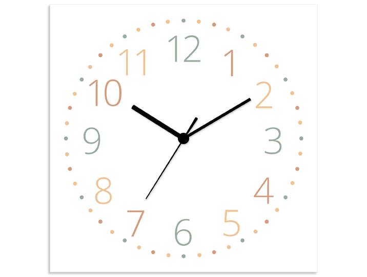 Wanduhr GOODPRODUCT Modernes Ziffernblatt , weiss (rot), B:30cm H:30cm T:1,5cm, Wanduhren, Wanduhr, wahlweise mit Quarz- oder Funkuhrwerk, lautlos ohne Tickgeräusche
