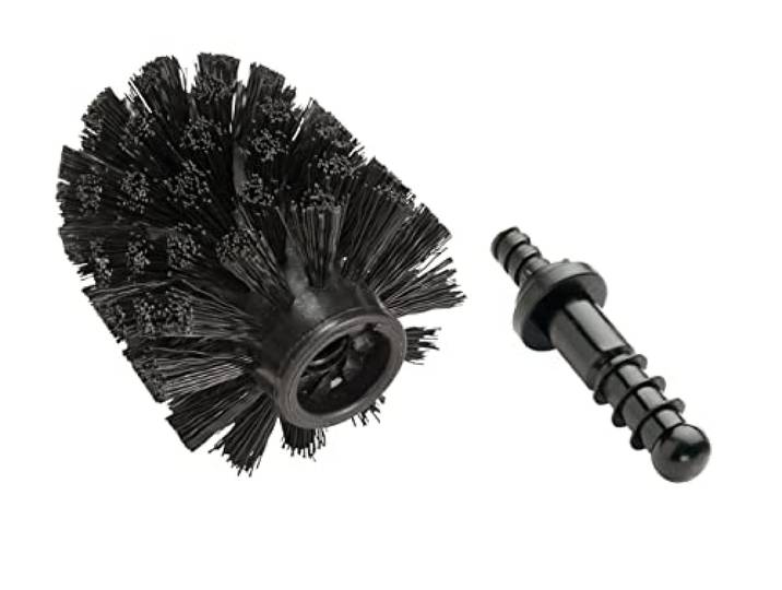 WENKO Ersatzbürstenkopf für WC-Bürsten, 4er Set, Ø 8,5 cm, schwarz Ersatz Toilettenbürste zum Auswechseln für WENKO WC-Garnituren, mit Borsten aus Kunststoff