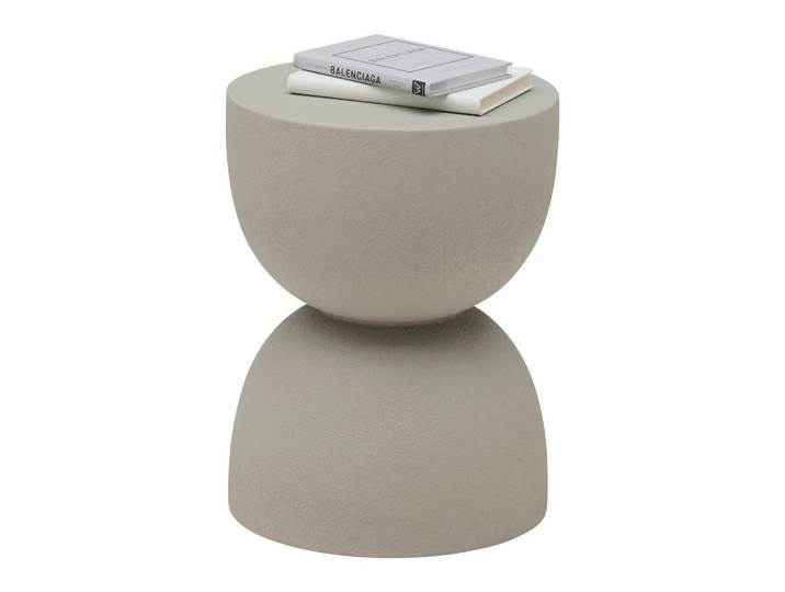 Hocker Tondo Steinoptik Hellgrau