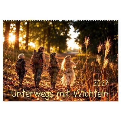 Unterwegs mit Wichteln (Wandkalender 2027 DIN A2 quer), CALVENDO Monatskalender
