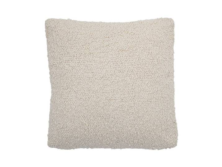 Coussin en coton blanc cassé, carré, uni, tissé, remplissage 100%