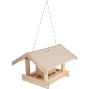 Kerbl Vogelhaus Leitenberg, 87047, aus Holz, zum Hängen, 32 x 24,5 x 40 cm, mit Futtersilo