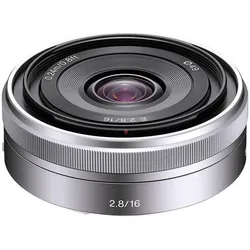 Sony E 16mm f/2.8 (Sony E, APS-C / DX), Objektiv, Silber