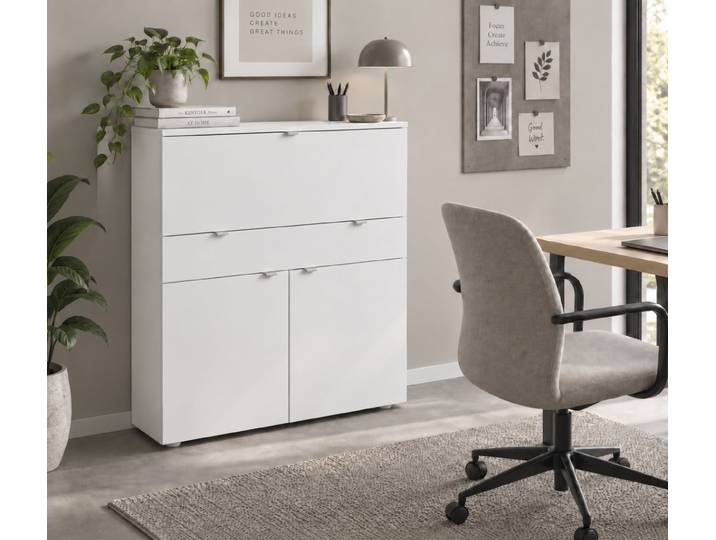Sekretär BORCHARDT MÖBEL Dolly , weiss (weiß matt), B:110cm H:109cm T:35cm, Sekretäre, Sekretär, platzsparend, Home-Office-Schreibtisch, Breite 110 cm, Made in Germany