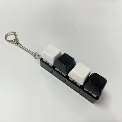 Useful Little Things 4 Key Mechanical Fidget Keychain black White
