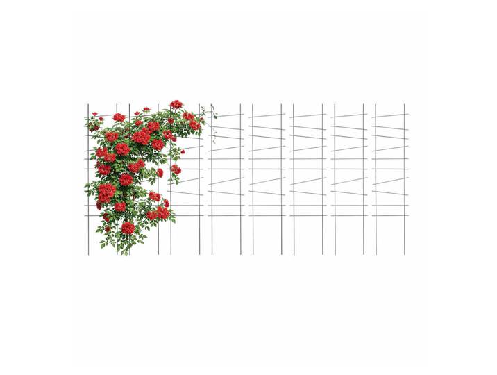 Relaxdays Rankgitter Schwarz 8er-Set Stahl 115x28 cm, Metall, 28x115x0.5 cm, Dekoration, Gartendeko, Rankgitter