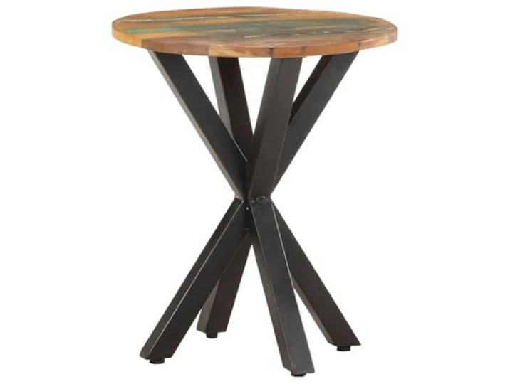 KLGBNCVE Beistelltisch 48x48x56 cm Aus Altholz Massiv Mit Eisengestell Recyceltes Massivholz, handgefertigt, pulverbeschichtetes Eisengestell, industrieller Charme