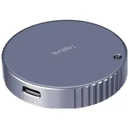 LogiLink Magnetisches USB 3.2 Gen2 SSD-Gehäuse, 100 W PD, MagSafe-kompatibel, Spacegrau (M.2), Festplattengehäuse, Grau