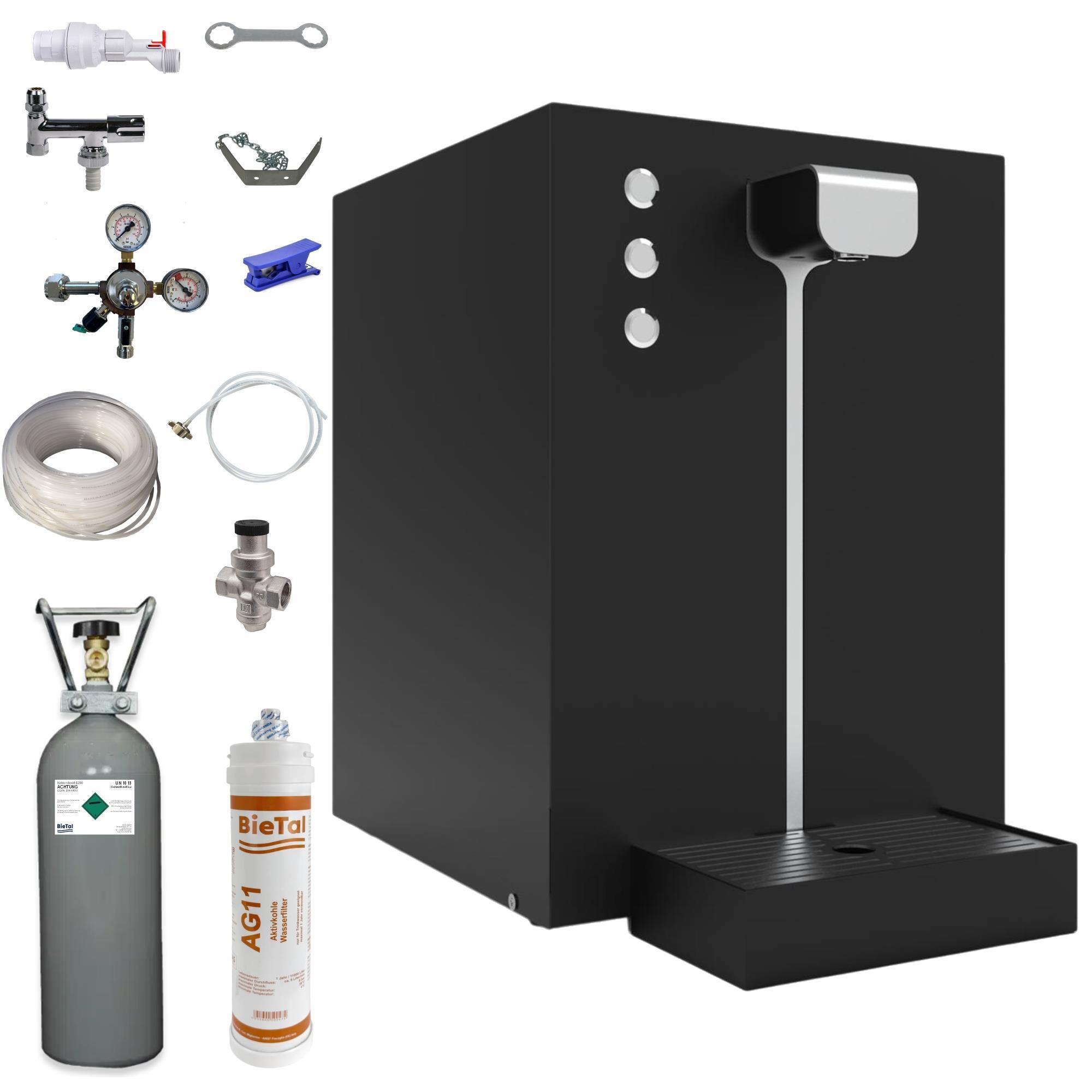 Premium Wassersprudler Sprudelwasser Gerät Anlage Flux 30 Plus SW SET & 2 kg CO2