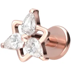 Titan Labret mit Innengewinde KRISTALLBLUME