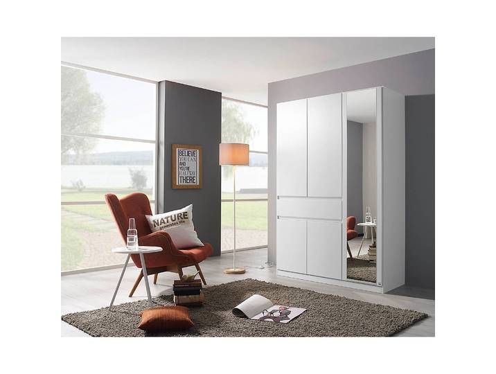 Drehtürenschrank 136cm Weiß/Alpinweiß