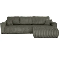 ECKSCHLAFSOFA Porto mit universelle Ottomane, Grün