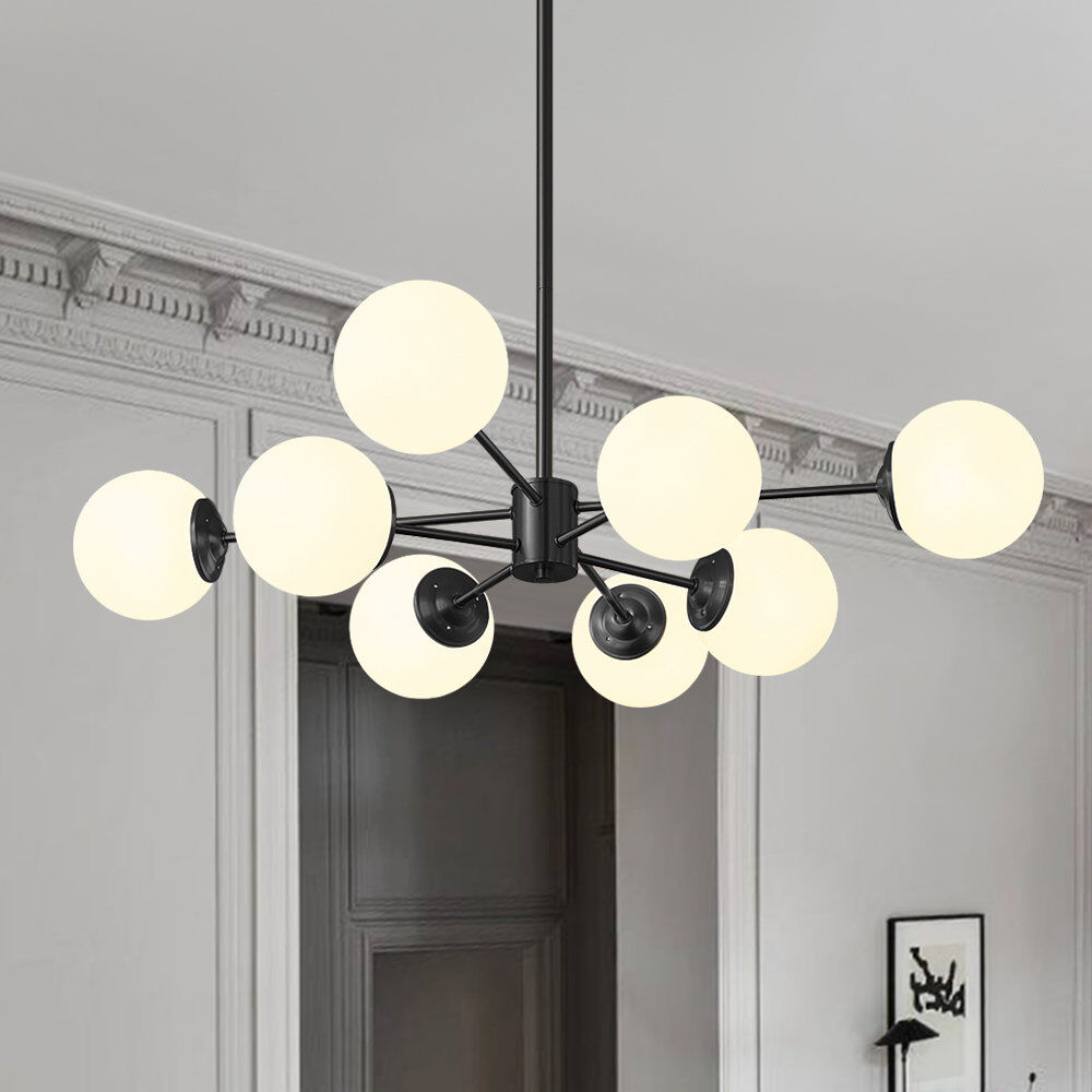 Pendantlightie Buchholtz 90cm Modern Opal Glass Bubble Sputnik Chandelier Brass 25cm H X 90cm W X 90cm D