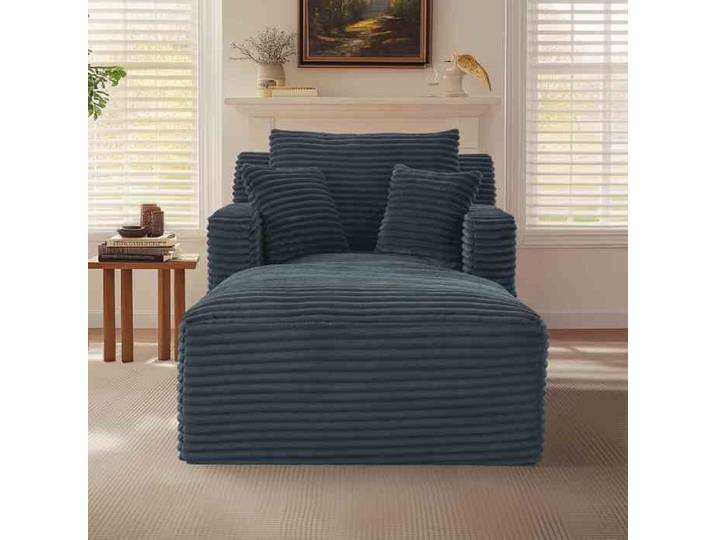 Fauteuil - HIBA - Togo - Velours côtelé - 1 place - Sans montage