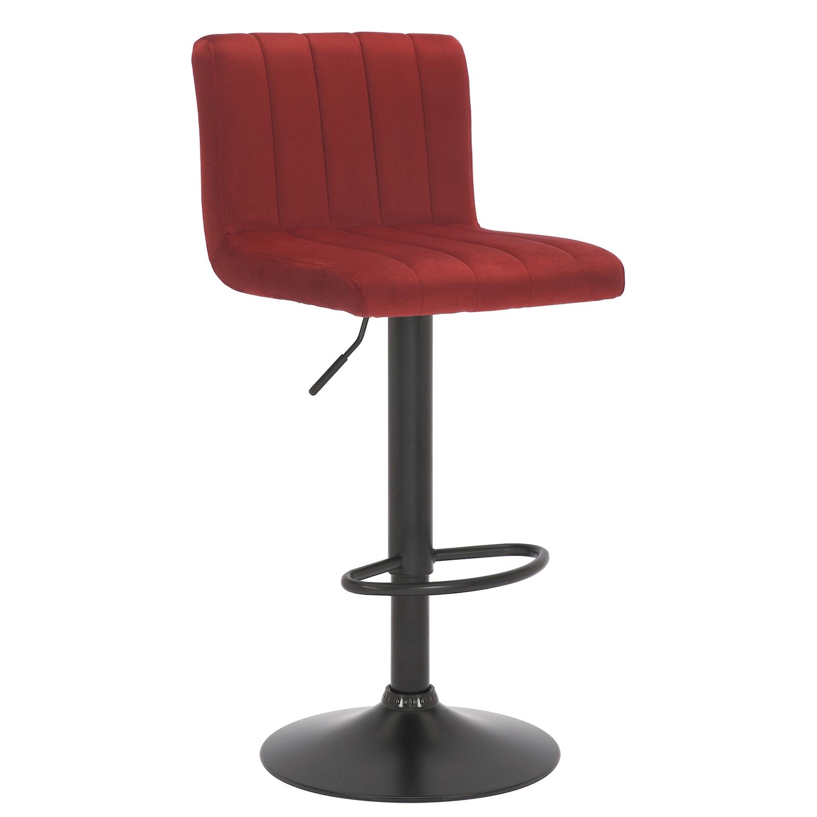 CLP Barhocker Jamie Samt - Farbe: rot