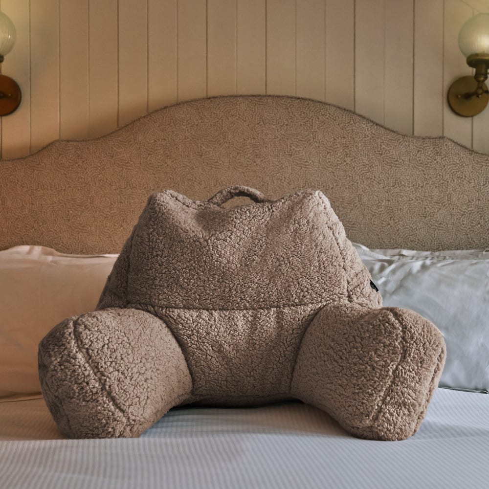 Icon Coussin de soutien en polaire sherpa brun moka Marron 23x63x74cm
