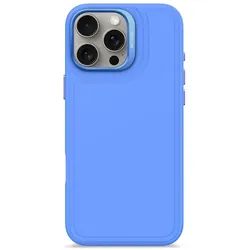 Decoded AntiMicrobial Silicone Stacks Backcover Case with MagSafe for iPhone 16 Pro Max - Blue (Apple iPhone 16 Pro Max), Smartphone Hülle, Blau